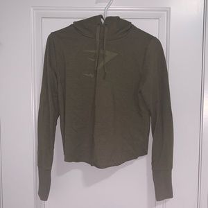 Olive green GymShark cropped hoodie